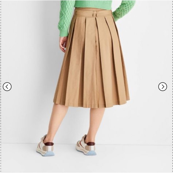 Women's Belt Buckle Pleated Midi Skirt - Future Collective™ Reese Blutstein 8 - Picture 2 of 3